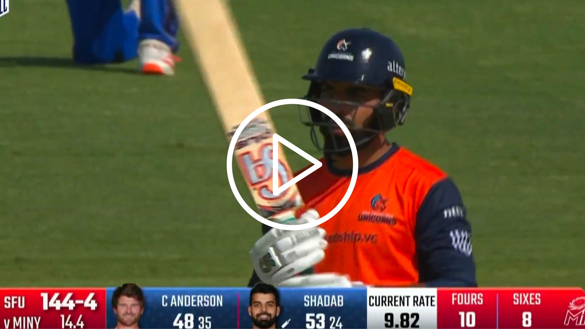 [Watch] Shadab Khan Bangs 6,4,6,6 vs MI New York In A High-Powered Clash